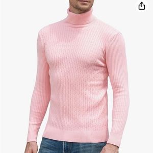 Men’s pink turtleneck sweater